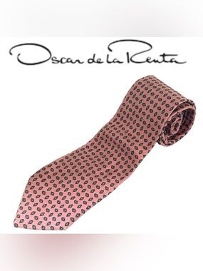 VINTAGE OSCAR DE LA RENTA TIE MENS SILK *NEEDS REPAIR*